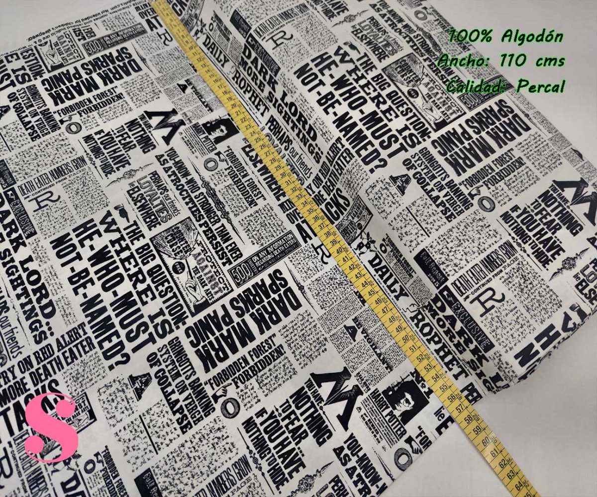 669 Tejido Estampado Patch Americano Harry Potter Periódico - Imagen 3