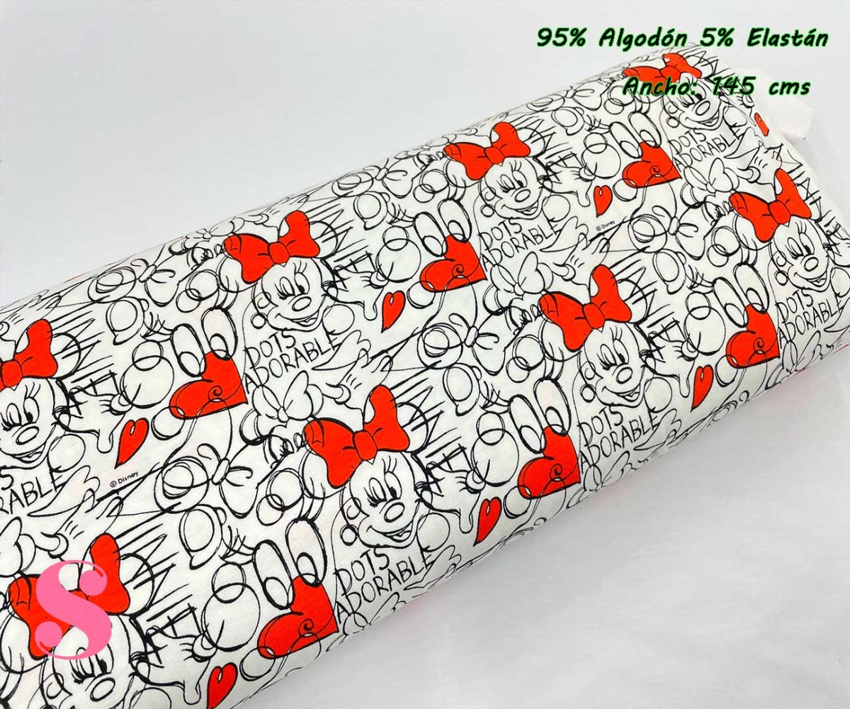 0163 Punto Camiseta Jersey Estampado Minnie Adorable