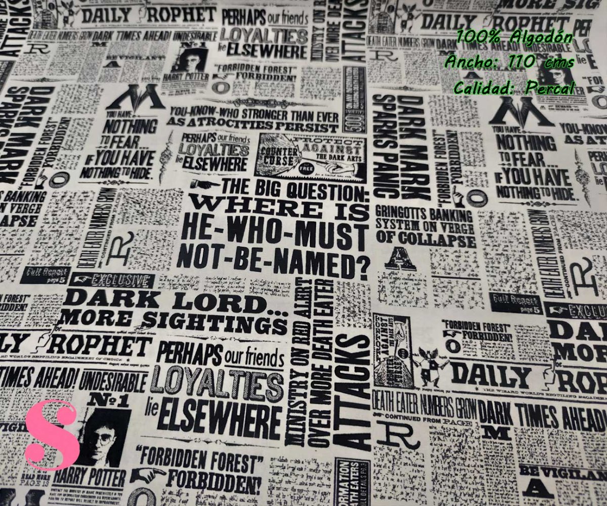669 Tejido Estampado Patch Americano Harry Potter Periódico - Imagen 4