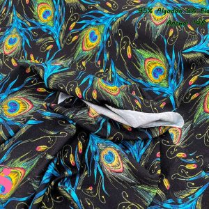 0478 Punto Camiseta Jersey Estampado Pavo Real