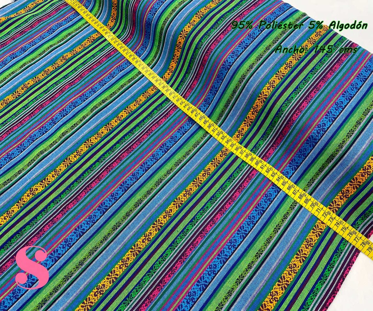 0492 Estabilizador de bolsos Alpujarreña Mejicana tonos Azules - Imagen 2