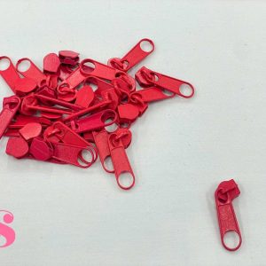 Pack 25 Unidades Cursor Libre Cremallera Espiral M/3 Rojo
