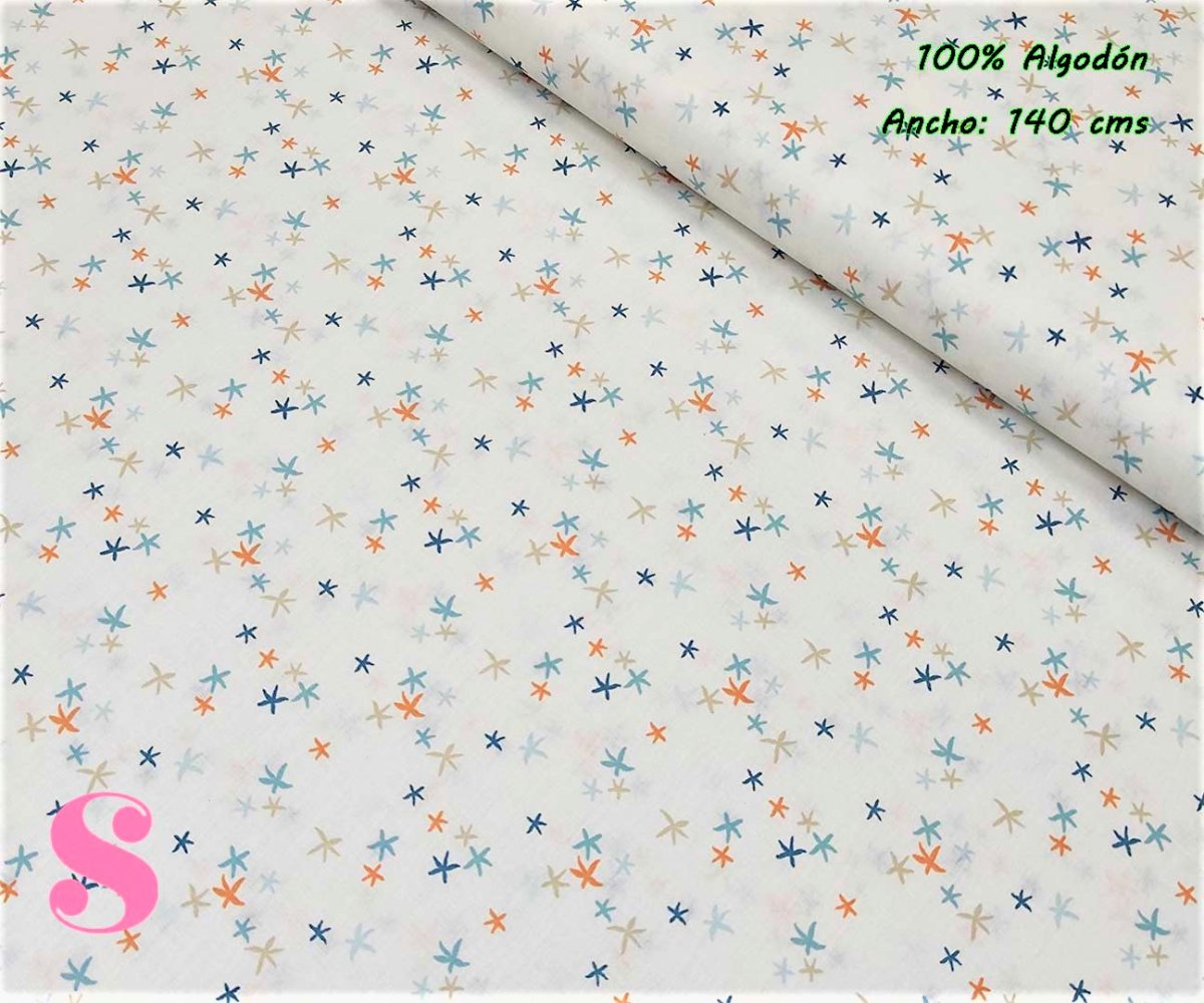 0737 Tejido Infantil de Algodón Estrellas de Mar - Imagen 4