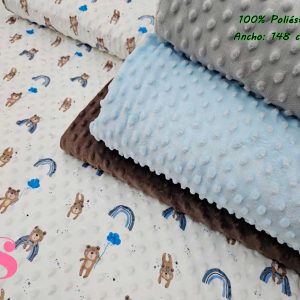 Minky Estampado Ositos Azul