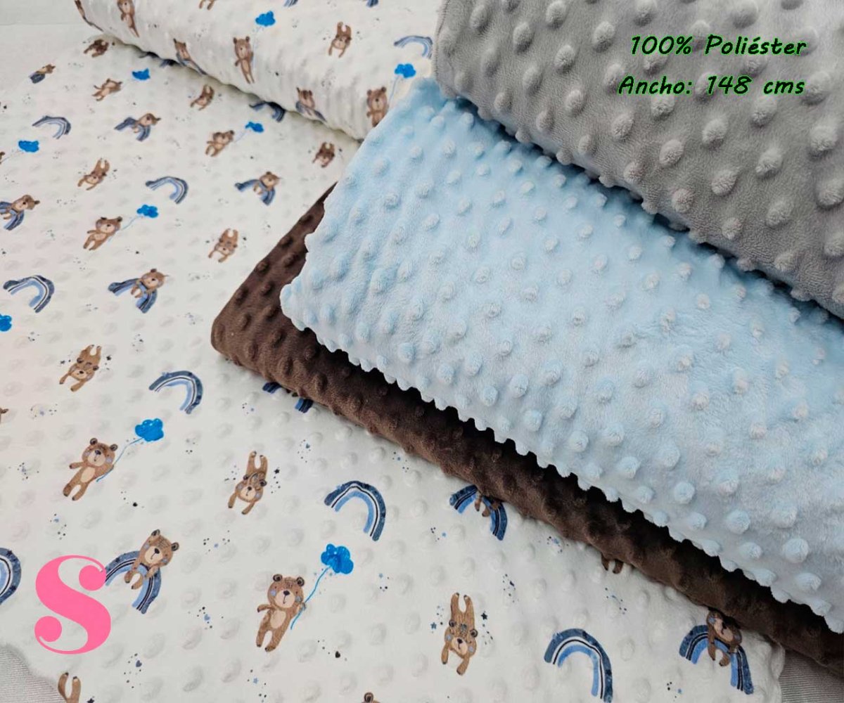 Minky Estampado Ositos Azul